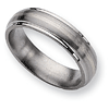 Titanium Sterling Silver Inlay 6mm Brushed Wedding Band