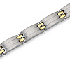 Titanium 24k Gold Plated Brushed Bracelet 8.5in