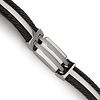 Titanium 8.5in Link Bracelet with Black-Plated Cable Accents