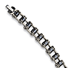 Stainless Steel Black Plated Magnetic Links Bracelet 8.5in