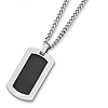 Titanium Carbon Fiber Dog Tag Necklace with 24in Steel Chain