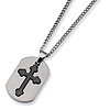 Titanium Black Plated Moveable Cross Necklace
