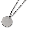 Titanium Brushed Round Pendant on 22in Steel Chain