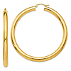 14k Yellow Gold 2.5in Hoop Earrings 5mm Thick