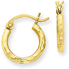 14kt Yellow Gold Diamond-cut Hoop Earrings 2mm
