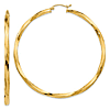 14k Yellow Gold 2.25in Twisted Hoop Earrings 3mm