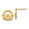 14k Yellow Gold Small Claddagh Post Earrings