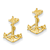 14kt Yellow Gold 5/8in 3-D Anchor Earrings with Rope