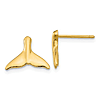 14k Yellow Gold Whale Tail Earrings