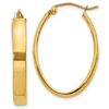 14kt Yellow Gold 1 1/4in Oval Hoop Earrings 4mm