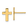 14k Yellow Gold Petite Latin Cross Earrings With Smooth Polished Finish