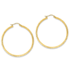 14kt Yellow Gold 1 3/4in Hollow Knife Edge Diamond-cut Hoop Earrings