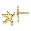 14k Yellow Gold Polished Slender Starfish Earrings 1/2in
