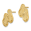 14k Yellow Gold Pair of Sandals Post Earrings