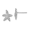 14k White Gold Tiny Textured Starfish Post Earrings