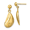 14k Yellow Gold Mussel Shell Dangle Earrings