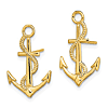 14k Yellow Gold Fouled Anchor With Rope Post Earrings