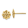 14k Yellow Gold Diamond-cut Snowflake Earrings