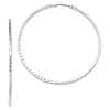 14kt White Gold 2 3/8in Large Square Edge Endless Hoop Earrings