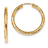 14k Yellow Gold Endless Round Hoop Earrings 1 1/8in