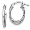 14kt White Gold Double Twisted Rope Hoop Earrings 3/4in