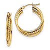 14kt Yellow Gold 7/8in Triple Twisted Rope Hoop Earrings
