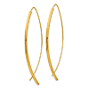 14k Yellow Gold Square Tube Wire Threader Earrings 2.25in