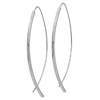 14k White Gold Square Tube Wire Threader Earrings 2.25in