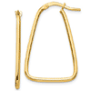 14k Yellow Gold Triangle Dangle Hoop Earrings 1in