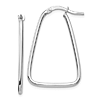 14k White Gold Triangle Dangle Hoop Earrings 1in