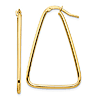 14k Yellow Gold Triangle Dangle Hoop Earrings 1 1/2in