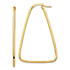 14k Yellow Gold Triangle Dangle Hoop Earrings 1 3/4in