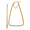 14k Yellow Gold Twisted Triangle Hoop Earrings 2 1/4in