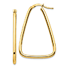 14k Yellow Gold Polished Triangle Hoop Earrings 1 1/2in