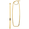 14k Yellow Gold Rectangle Hoop Earrings 2 1/2in