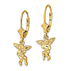 14k Yellow Gold Angel Leverback Earrings