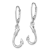 14k White Gold Fish Hook Leverback Earrings