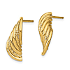 14k Yellow Gold Diamond-Cut Wire Curve Dangle Earrings