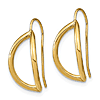 14k Yellow Gold Half Circle Wire French Wire Earrings 5/8in