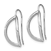 14k White Gold Half Circle Wire French Wire Earrings 5/8in