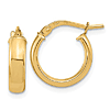 14k Yellow Gold 1/2in Huggie Earrings 3.7mm Thick