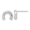 14k White Gold Tiny U Shape Tube Earrings