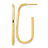 14k Yellow Gold Polished J-Hoop Earrings 1.5in