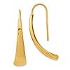 14k Yellow Gold Curved Polished Wire Hollow Earrings 1.25in
