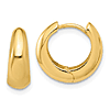 14k Yellow Gold Tapered Hinged Huggie Hoop Earrings