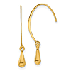 14k Yelow Gold Mini Teardrop Dangle Threader Earrings