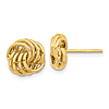 14k Yellow Gold Love Knot Earrings Four Rows Polished Finish