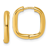 14k Yellow Gold Square Endless Hoop Hinged Earrings