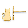 14k Yellow Gold Cat Silhouette Earrings