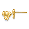 14k Yellow Gold Elephant Earrings